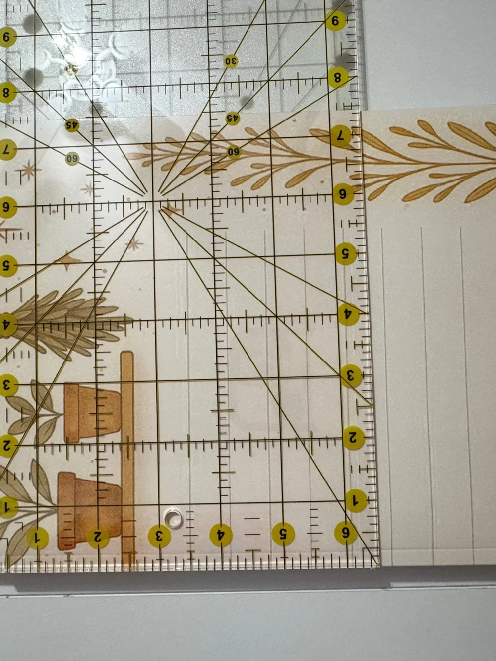 Floral Potted Plant Notepad - Gold & Cream Lined Pages